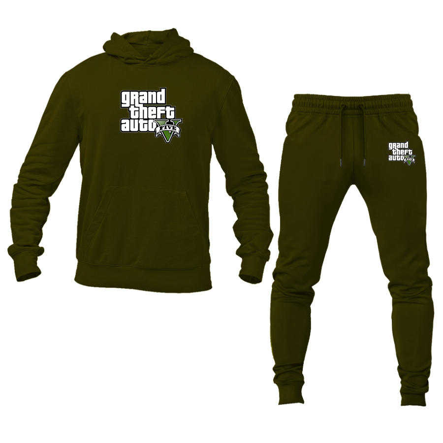 Men's GTA 5 Grand Theft Auto V Hoodie Joggers Set Game