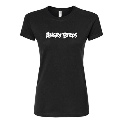 Women's Angry Birds Game Round Neck T-Shirt