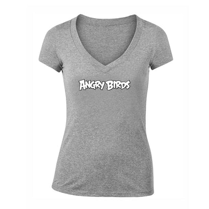 Women's Angry Birds Game V-Neck T-Shirt