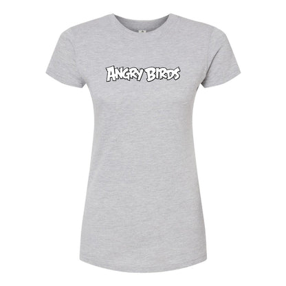 Women's Angry Birds Game Round Neck T-Shirt