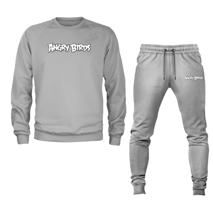 Men's Angry Birds Game Logo Crewneck Sweatshirt Joggers Suit