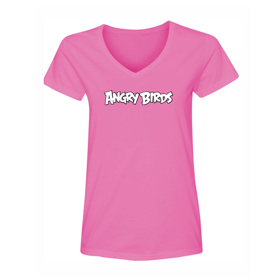 Women's Angry Birds Game V-Neck T-Shirt