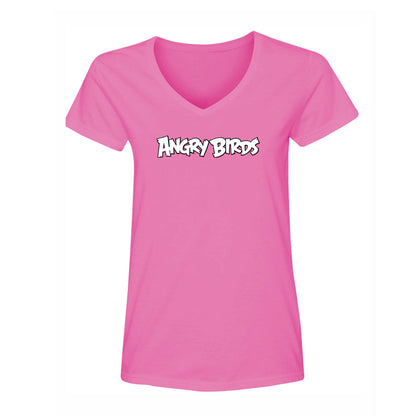 Women's Angry Birds Game V-Neck T-Shirt