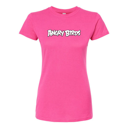 Women's Angry Birds Game Round Neck T-Shirt