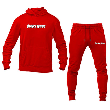 Men's Angry Birds Game Logo Hoodie Joggers Set