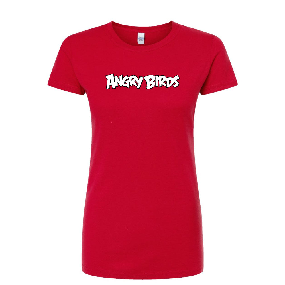 Women's Angry Birds Game Round Neck T-Shirt