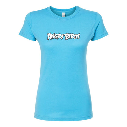 Women's Angry Birds Game Round Neck T-Shirt