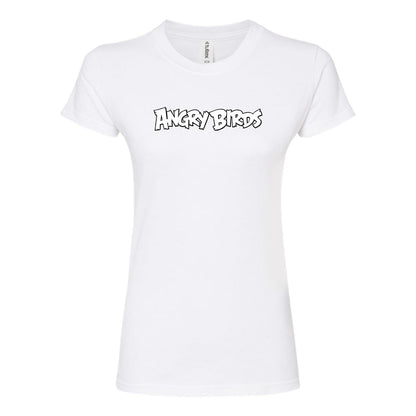 Women's Angry Birds Game Round Neck T-Shirt