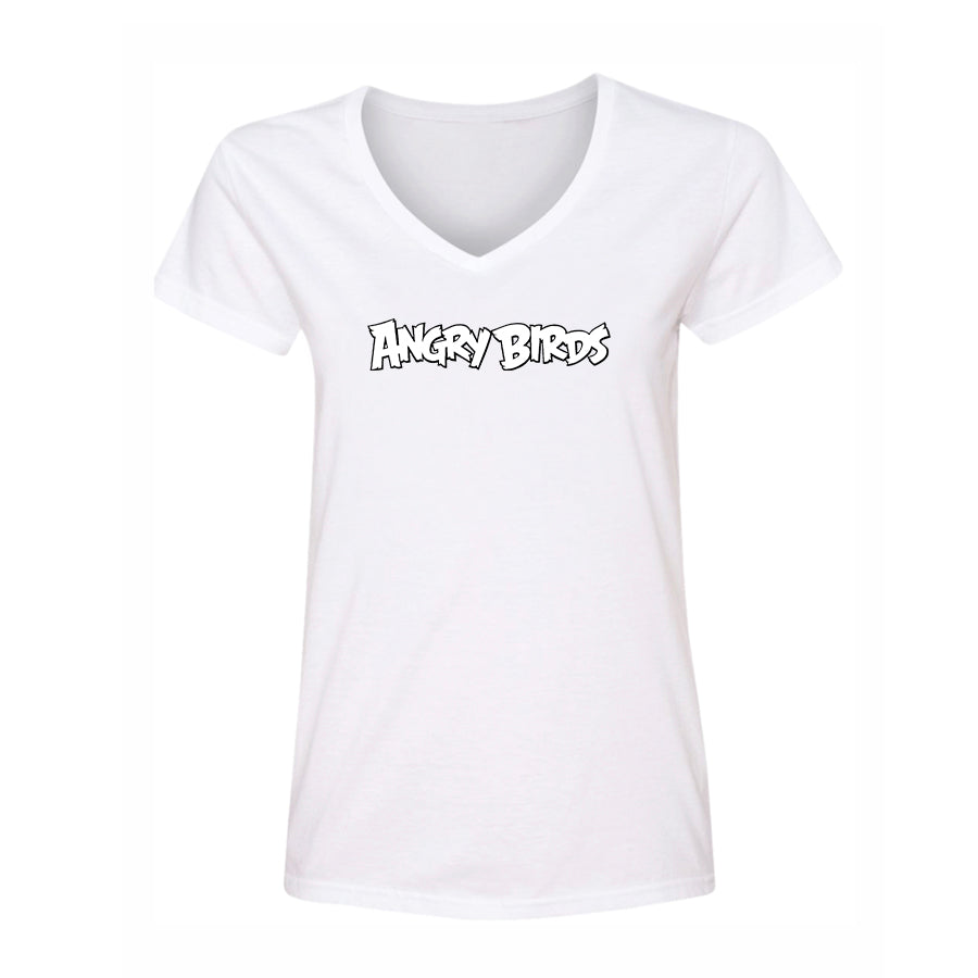 Women's Angry Birds Game V-Neck T-Shirt