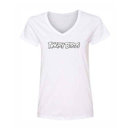 Women's Angry Birds Game V-Neck T-Shirt