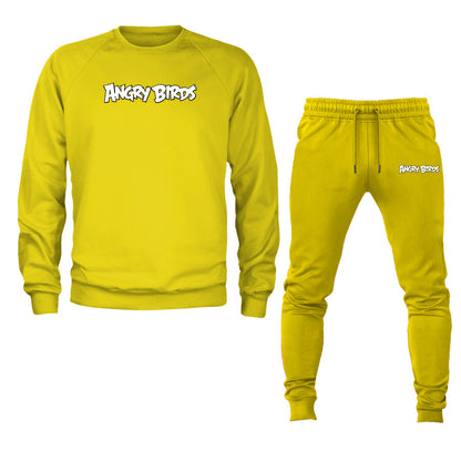 Men's Angry Birds Game Logo Crewneck Sweatshirt Joggers Suit