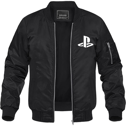 Men's PlayStation Game Lightweight Bomber Jacket Windbreaker Softshell Varsity Jacket Coat