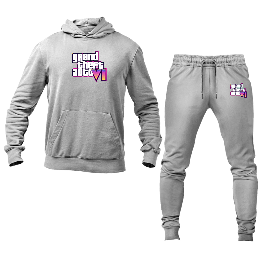 Men's GTA 6 Grand Theft Auto VI Hoodie Joggers Set Game