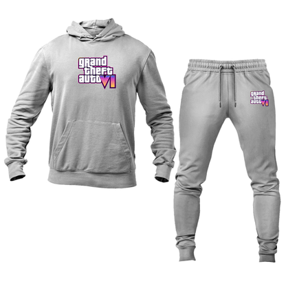 Men's GTA 6 Grand Theft Auto VI Hoodie Joggers Set Game