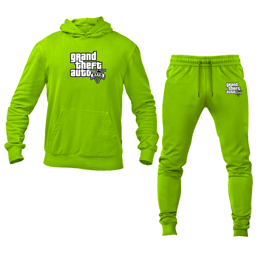 Men's GTA 5 Grand Theft Auto V Hoodie Joggers Set Game