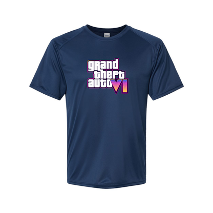 Youth Kids GTA 6 Grand Theft Auto VI Performance T-Shirt Game