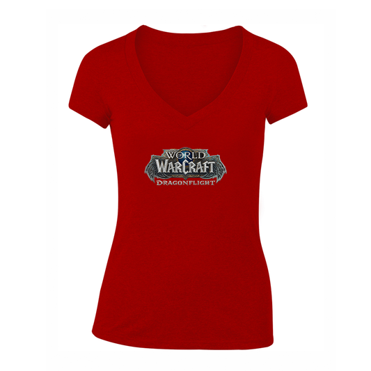 Women's World of Warcraft Dragon Flight Game V-Neck T-Shirt