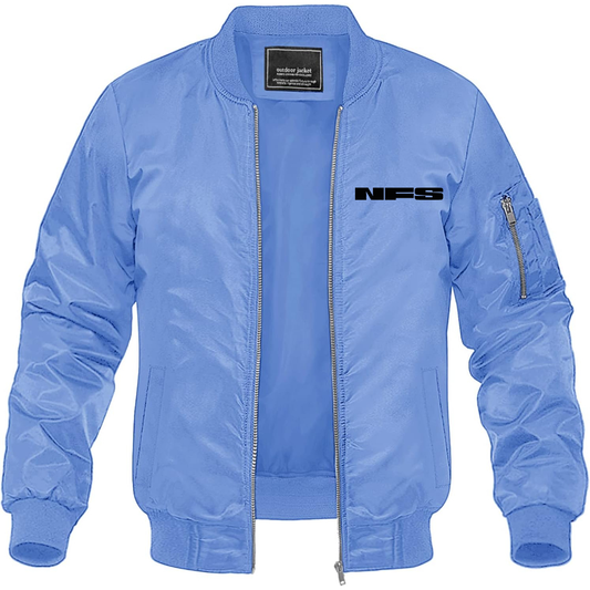 Men's Need For Speed Game Lightweight Bomber Jacket Windbreaker Softshell Varsity Jacket Coat