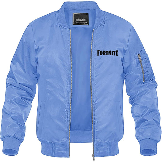 Men's Fortnite Battle Royale Game Lightweight Bomber Jacket Windbreaker Softshell Varsity Jacket Coat