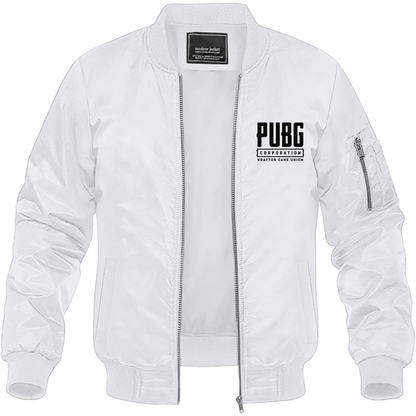 Men's PUBG Multiplayer Shooting Game Lightweight Bomber Jacket Windbreaker Softshell Varsity Jacket Coat