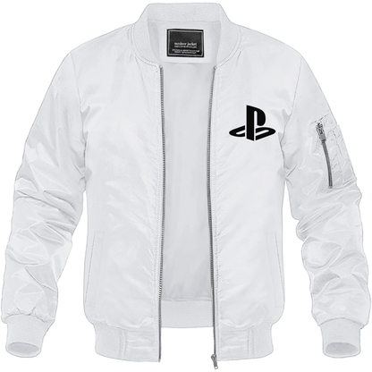 Men's PlayStation Game Lightweight Bomber Jacket Windbreaker Softshell Varsity Jacket Coat