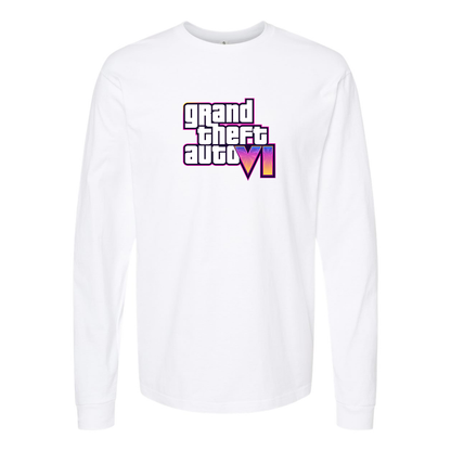 Men's GTA 6 Grand Theft Auto VI Long Sleeve T-Shirt Game