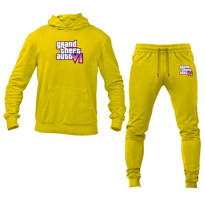 Men's GTA 6 Grand Theft Auto VI Hoodie Joggers Set Game